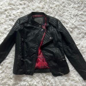 Girls Ci Sono Faux Leather Moto Jacket size 8